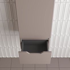 Style Line Шкаф пенал Остин 36 Plus подвесной тауп темный – фотография-5